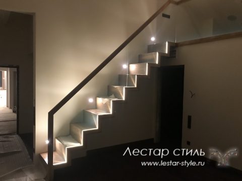 ЛЕСТНИЦА ГИРЛЯНДА ОГРАЖДЕНИЕ СО СТЕКЛОМ